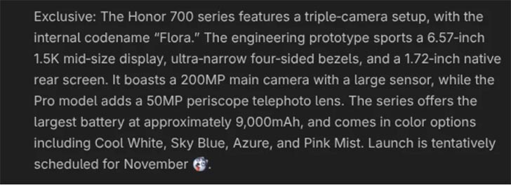Honor 700 Series